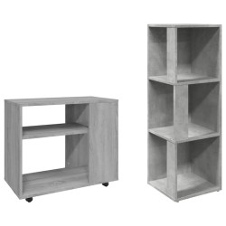Armoire d'angle Gris béton 33x33x100 cm Bois d'ingénierie 620573620573