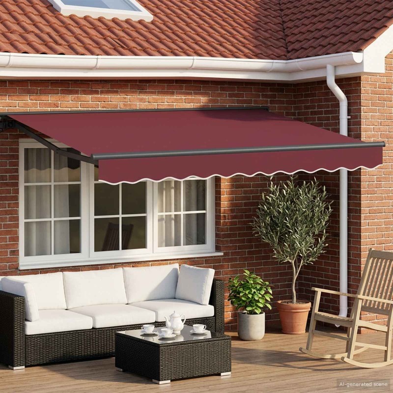 Auvent rétractable électrique Bourgogne et Anthracite 3,5 x 2 m 620577620577