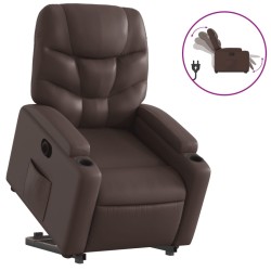 Fauteuil inclinable électrique marron similicuir 620578620578