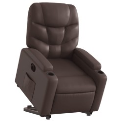 Fauteuil inclinable électrique marron similicuir 620578620578