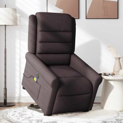 Fauteuil inclinable de massage électrique Marron foncé Tissu 620581620581