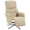 Fauteuil inclinable de massage avec repose-pieds crème tissu 620583620583