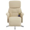 Fauteuil inclinable de massage avec repose-pieds crème tissu 620583620583