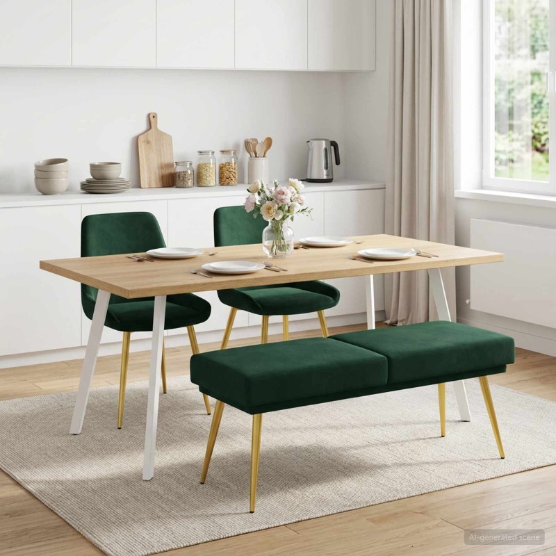 Banc à double couche Vert foncé 120 x 45 x 46 cm Velours 620589620589