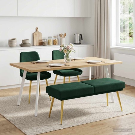 Banc à double couche Vert foncé 120 x 45 x 46 cm Velours 620589620589