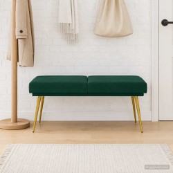 Banc à double couche Vert foncé 120 x 45 x 46 cm Velours 620589620589