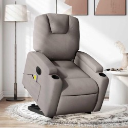 Fauteuil inclinable de massage électrique Taupe Tissu 620592620592