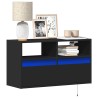 Meuble TV mural avec lumières LED noir 80x31x45 cm 620600620600