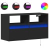 Meuble TV mural avec lumières LED noir 80x31x45 cm 620600620600