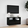 Meuble TV mural avec lumières LED noir 80x31x45 cm 620600620600