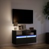 Meuble TV mural avec lumières LED noir 80x31x45 cm 620600620600