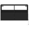 Meuble TV mural avec lumières LED noir 80x31x45 cm 620600620600