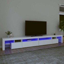 Meuble TV avec lumières LED Blanc 290x36,5x40 cm 620603620603