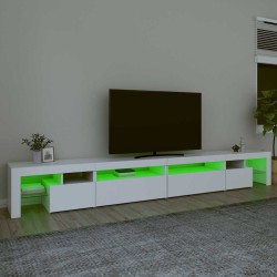 Meuble TV avec lumières LED Blanc 290x36,5x40 cm 620603620603