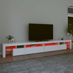 Meuble TV avec lumières LED Blanc 290x36,5x40 cm 620603620603