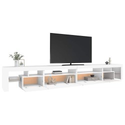 Meuble TV avec lumières LED Blanc 290x36,5x40 cm 620603620603
