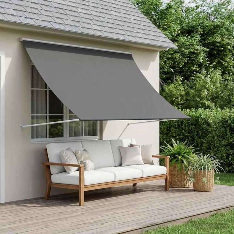 Auvent Gris clair 150 x 150 cm 620605620605