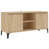 Meuble TV avec pieds en métal Chêne sonoma 103,5x35x50 cm 620606620606