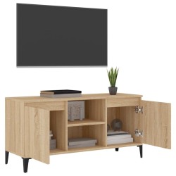 Meuble TV avec pieds en métal Chêne sonoma 103,5x35x50 cm 620606620606