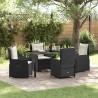 Ensemble de salle à manger pour jardin 5 pcs Noir polyrotin 620608620608