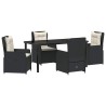 Ensemble de salle à manger pour jardin 5 pcs Noir polyrotin 620608620608