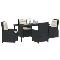Ensemble de salle à manger pour jardin 5 pcs Noir polyrotin 620608620608
