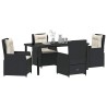 Ensemble de salle à manger pour jardin 5 pcs Noir polyrotin 620608620608