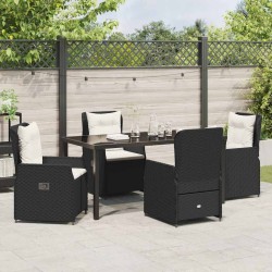 Ensemble de salle à manger pour jardin 5 pcs Noir polyrotin 620608620608
