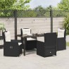 Ensemble de salle à manger pour jardin 5 pcs Noir polyrotin 620608620608
