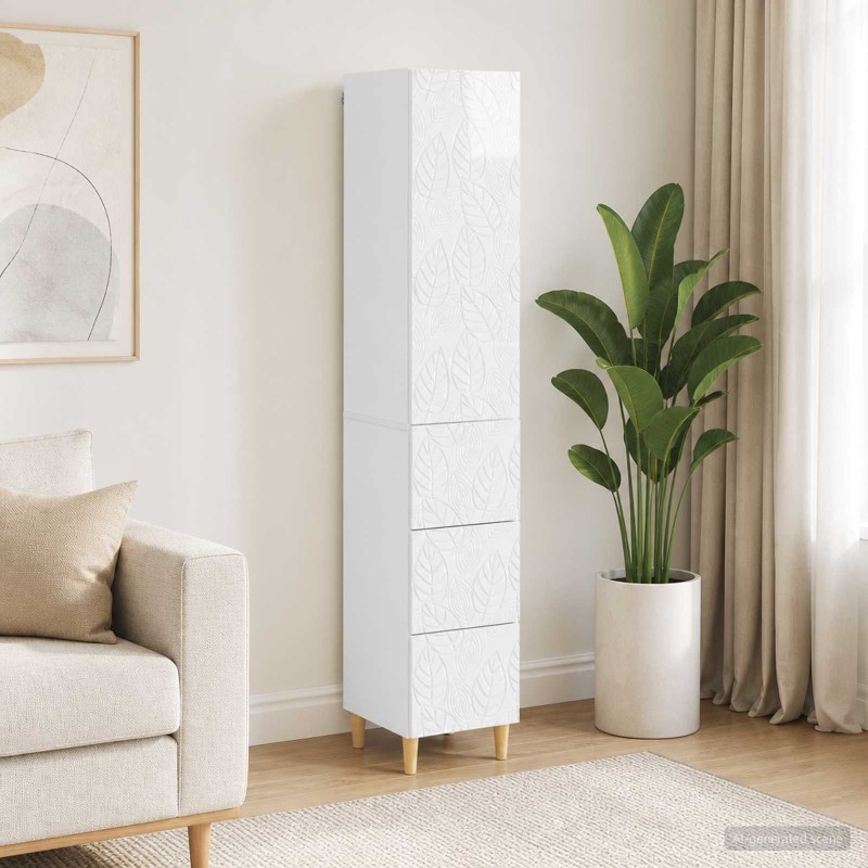 Ensemble de Meubles 2 pcs Blanc brillant 33 x 34,5 x 90 cm 620630620630