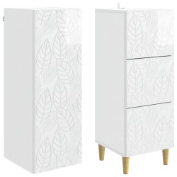 Ensemble de Meubles 2 pcs Blanc brillant 33 x 34,5 x 90 cm 620630620630