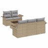 Ensemble de Canapés avec coussin 6 pcs Beige polyrotin 620635620635