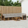 Ensemble de canapés d'extérieur 7 pcs Naturel et gris clair 620640620640