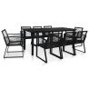 Ensemble à manger d'extérieur 9 pcs Rotin PVC Noir 620644620644