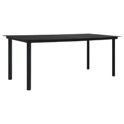 Ensemble à manger d'extérieur 9 pcs Rotin PVC Noir 620644620644