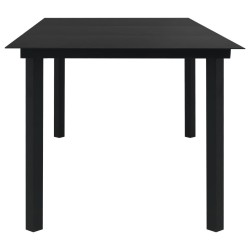 Ensemble à manger d'extérieur 9 pcs Rotin PVC Noir 620644620644