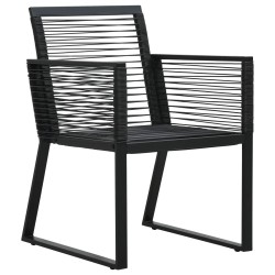 Ensemble à manger d'extérieur 9 pcs Rotin PVC Noir 620644620644