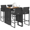 Ensemble de bar de jardin 5 pcs sans coussins noir poly rotin 620645620645