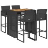 Ensemble de bar de jardin 5 pcs sans coussins noir poly rotin 620645620645