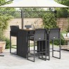 Ensemble de bar de jardin 5 pcs sans coussins noir poly rotin 620645620645