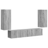 Ensemble de meuble TV mural 4 pcs Gris Sonoma Bois d'ingénierie 620649620649