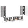 Ensemble de meuble TV mural 4 pcs Gris Sonoma Bois d'ingénierie 620649620649