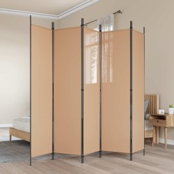 Paravent 5 panneaux Beige 250 x 200 cm Tissu 620658620658