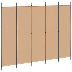 Paravent 5 panneaux Beige 250 x 200 cm Tissu 620658620658
