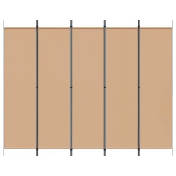 Paravent 5 panneaux Beige 250 x 200 cm Tissu 620658620658