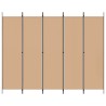 Paravent 5 panneaux Beige 250 x 200 cm Tissu 620658620658