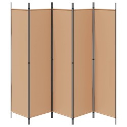 Paravent 5 panneaux Beige 250 x 200 cm Tissu 620658620658