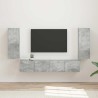 Ensemble de meuble TV mural 4 pcs Gris béton Bois d'ingénierie 620659620659