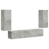 Ensemble de meuble TV mural 4 pcs Gris béton Bois d'ingénierie 620659620659