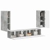 Ensemble de meuble TV mural 4 pcs Gris béton Bois d'ingénierie 620659620659